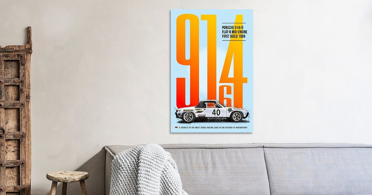 Porsche 914/6 Tribute by Theodor Decker on canvas, poster